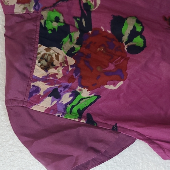Soft Surroundings purple floral button down blouse petite small - Picture 4 of 10